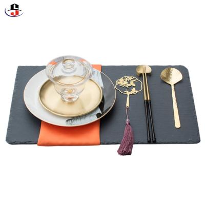 China Viable Natural Marble Banquet Creative SLATE SLATE BBQ SLATE Western Dim Sum Dish Sushi Dish for sale