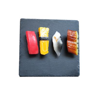 China Sustainable Snack Food Rock Food Dish Square Hot Western Dessert Sushi Tableware for sale