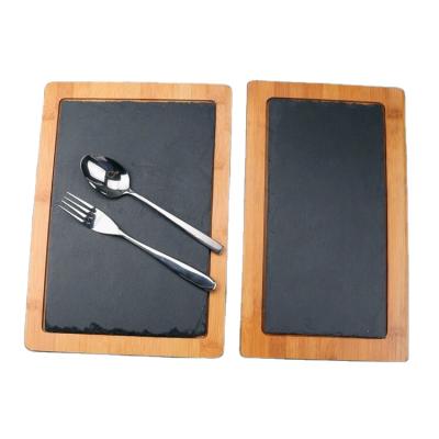 China New Arrival Last Sustainable Design Restaurant Custom Size Bamboo And Slate Steak Dish for sale