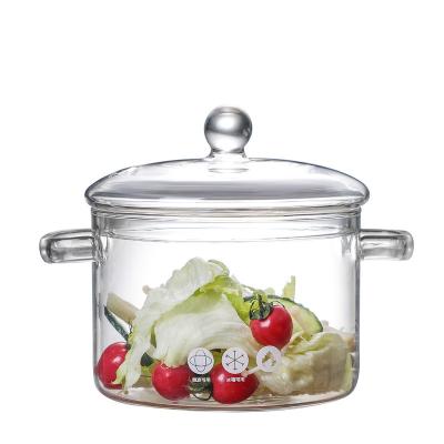 China High Borosilicate Glass Stew Pot Minimalist Electric Ceramic Stove Heating Glass Pot With Lid Instant Noodle Glass Bowl for sale