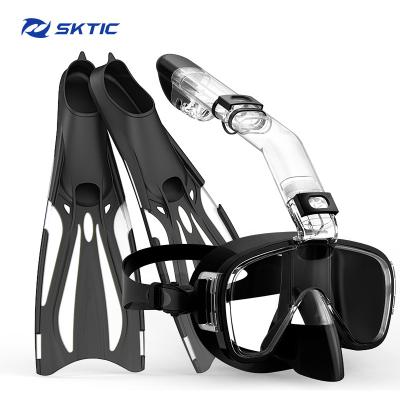 China 180 Wide View SKTIC Front Swimming Universal Mascara Snorkeling Equipment Diving Mask Set Silicone Anti Fog Full Face Snorkel Mask for sale