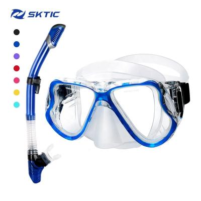 China SKTIC New Arrival Anti-leak Snorkeling Mask Swimming Snorkeling Diving Masks Blue Mask Snorkel Tube Diving Goggles For Swimming for sale