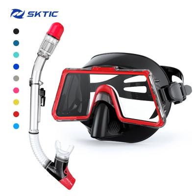 China 180 Wide View SKTIC Diving Goggles and Snorkel Set HD 180 Panoramic View Tempered Glass for sale