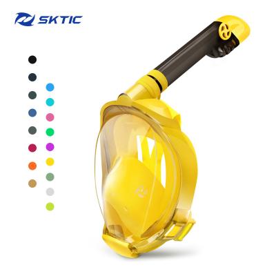 China 180 Swim Snorkeling View SKTIC Amazon Wide Popular Yellow Dry Mask Success Full Forming Full Face Mask for sale