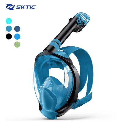 China 180 Wide View SKTIC Snorkeling Gear For Adults Anti Fog Leakage Full Face Snorkeling Mask With Detachable Camera Mount Scuba Diving Mask for sale