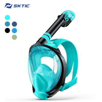 China 180 Factory Wholesale Wide Sight SKTIC 180 Degree Anti-Leak Full Face Mask Neoprene Anti-fog Vent With Foldable Camera Mount For Women Men for sale