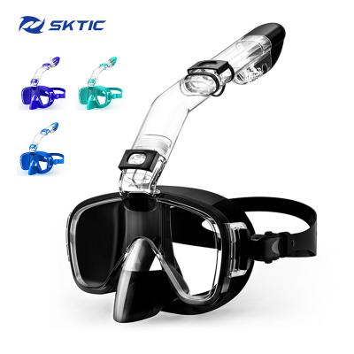 China 180 Full Face Wide View Safety SKTIC Panoramic Viewing System 180 Panoramic Viewing Anti Fog Breathing Diving Masks With Detachable Camera Mount for sale