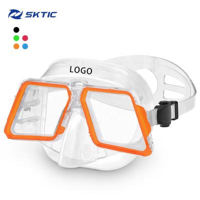 China 180 Professional Custom Unique Soft Silicone Wide PVC Diamond Frame Diving Mask Clearly Of Sight SKTIC Under Water Diving Mask for sale