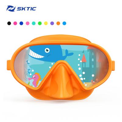 China 180 Hot Sale High Quality Scuba Mask High Quality Wide Sight SKTIC Diving Goggles Tempered Glass With Clear Underwater Vision Diving Mask For Kids for sale