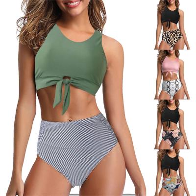 China Julysand Women Factory Supplier Fashion Breathable High Waisted Bottom Ruffled Bikini Swimwear Manufacture Rts for sale