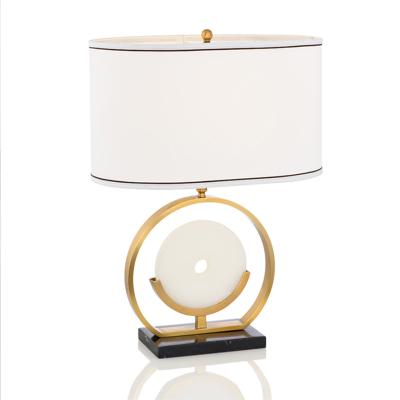 China Lighting Works Lamp Modern Simple Classic Jade Designe Desk Decor Stone Table Lamps for sale