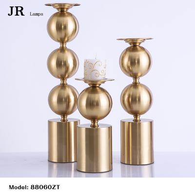 China Art Unique Wholesale Modern Three Places Long Rod Metal Candle Holder 88060ZT for sale