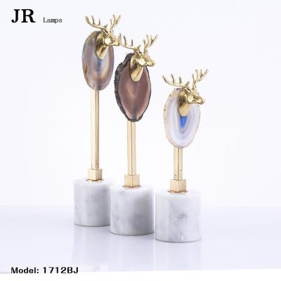 China Wholesale Durable Elegant Marble Figurines Iron Metal Decor 1712BJ for sale