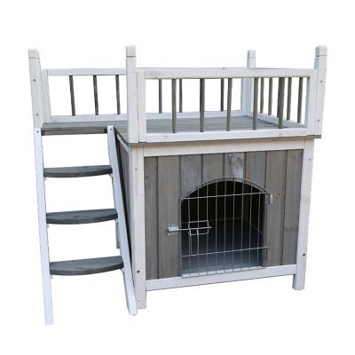 China Wholesale Hotselling Kennel Outdoor Wooden Dog Kennel Furniture Breathable With Stairs for sale