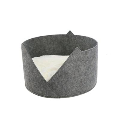 China High Quality Viable Felt Dog Bed Pet Cave Bed Custom Fabric For Cat Pet Beds From China & Accessories Bed & Mat Covers 100% Cotton for sale