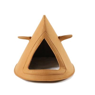 China Customized Sustainable Indoor Kennel Felt Fabric Cat Cave Pet House Dog Bed For Small Animal for sale