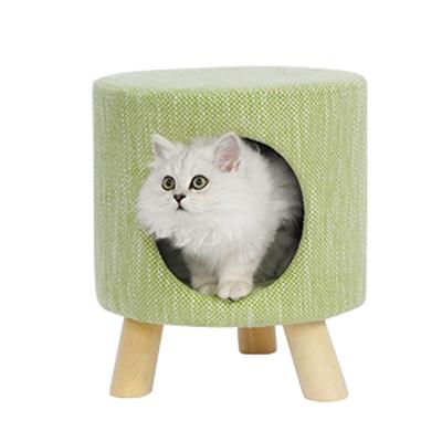 China Fashion Small Pet Cat House Poodle House Doghole Three-legged Support Simple Breathable Wooden Pet Chair Pet House for sale