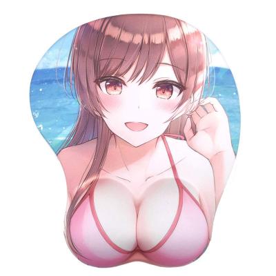 China Sexy 3D Model Gel Anime Wrist Rest Ergonomic Mouse Pad Soft Foam Anime Custom Wrist Support Mousepad for sale