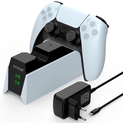 China Dual Charger PS5 Newest Dual Charging Dock PS5 Charging Accessories Controller Black and White Quick Stand Station For Controller Charger for sale