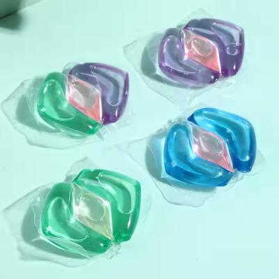 China Perlas de fragancia de lavandería de 25 g grandes de tres cámaras OEM / ODM Polvos de detergente para prendas de vestir en forma de gel en venta