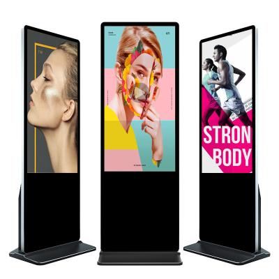 China 55 inch indoor indoor floor standing android wifi lcd digital signage player advertising display for sale