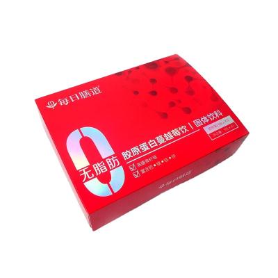 China Recycled factory custom 375g carton silver lock box drug health food bottom packing box for cranberry collagen drink box for sale