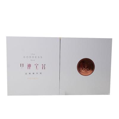 China Factory Customized Recycled Embossing Luxury Cosmetics Packaging Rigid Paper Box LOGO Gold Stamping Set For Hyaluronic Acid Essence Kit for sale