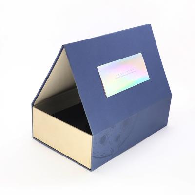 China Recycled Materials Factory Manufacture Double Cover Book Form Jewelry Custom Paper Fake Cosmetic Gift Cardboard Magnetic Wig Box Packaging for sale