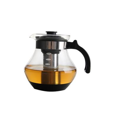 China Sustainable Hot Selling Heat Resistant Glass Multiple Coffee Teapot And Pot With Infuser for sale