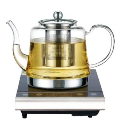 China Sustainable Borosilicate Glass Teapot Electromagnetic Coffee Pot With Infuser for sale