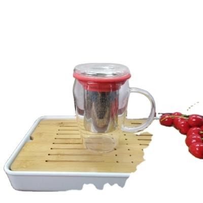 China Hot Selling High Borosilicate Glass Tea Cup Glass Coffee Mug With Infuser for sale