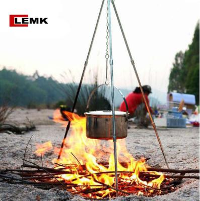 China New product 3 sections aluminum alloy outdoor camping telescopic aluminum tripod portable fire pit tripod for sale