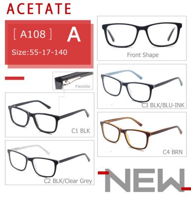 China Wear 2019 New Style Factory Stock Acetate Frame A108 for sale