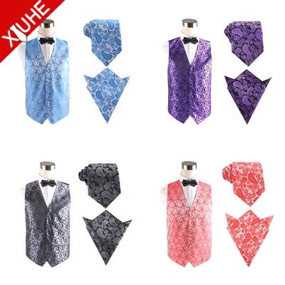 China Custom Made 100% Polyester Woven Paisley Vest Waistcoat Plus Size Wholesale For Men for sale