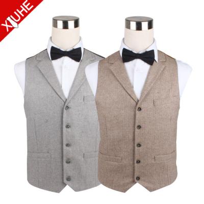 China Custom Designer Anti-pilling Plaid Wool Vest for Business Men Vest for sale