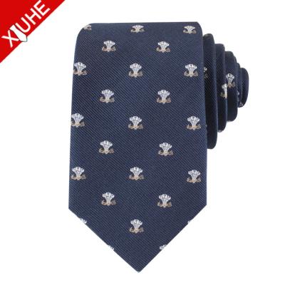 China Yarn Dyed Custom Brand Jacquard Logo Neck Ties Business Famous Office OEM Silk Ties for sale