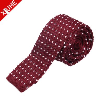 China Acrylic To Knit Dot Knitted Neck Ties Square Men's Acrylic Neck Ties 5cm OEM for sale