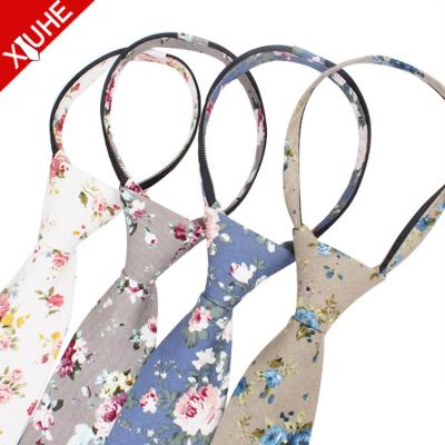 China Yarn Dyed Custom Wholesale High Quality Floral Cotton Zipper Tie for sale