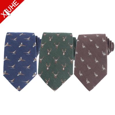 China Yarn Dyed Duck Pattern Men Wool Animal Custom 95% Others 5% Wool Ties for sale