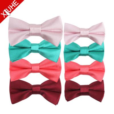 China 2021 New Style Mens Polyester Plain Solid Color Woven Custom Cheap Bow Ties for sale