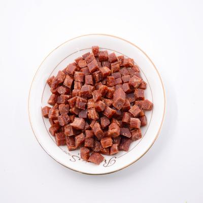 China Sustainable Custom High Quality Pet Food Dry Animal Food Beef Cubes Train And Reward Dog Treat for sale