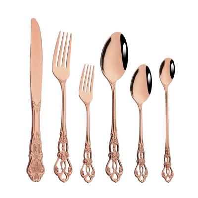 China 10 Pieces Viable Bulk Teaspoon Salad Dessert Fork Ice Cream Teaspoon Copper Stamping Cutlery Set for sale