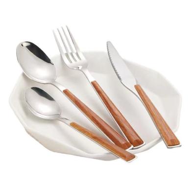 China CLASSIC Bulk Classy Wooden Spoon Knife Fork Set Dinnerware Cutlery Set Full Color Flavor Flatware Tableware for sale