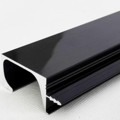 China Modern Industrial Lean Pipe Sections Black Anodized Aluminum Profiles for sale