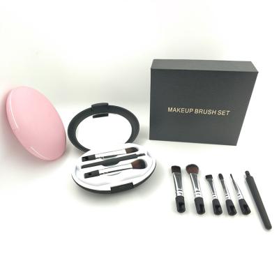 China Angular Blush Factory Custom Wholesale Portable Eye and Lip 5 Piece Makeup Brush Set for sale