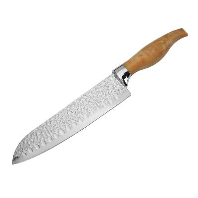 China Sustainable 8 Inch Stainless Steel Sharp Blade Kitchen Chefs Santoku Knife Best For Home And Restaurant for sale