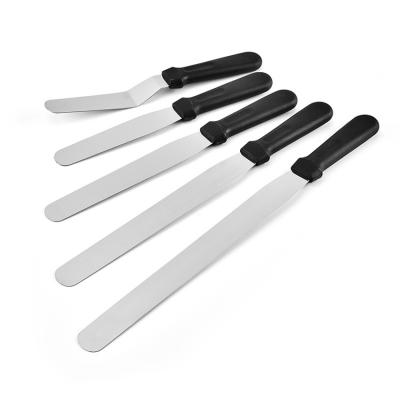 China Sustainable Cake Glazing Spatula Butter And Sandwich Condiment Spreader With Black Handle For Jam And Cream Cheese for sale