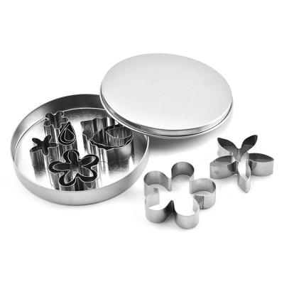 China Sustainable Amazon Cookie Cutters Baking Set Flowers Shape Cookie Stainless Steel Cutters For Kitchen Cookie Baking Ring for sale