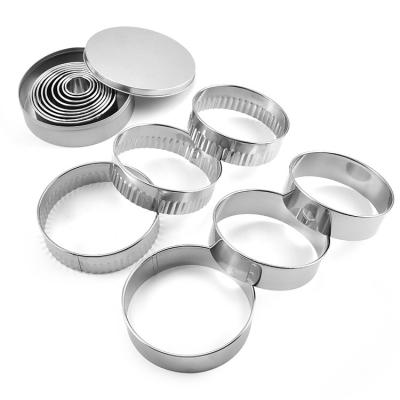 China Viable Kitchen Stainless Steel Cake Baking Rings Set Round Cake Mousse Mold Cutter for Pastry Cake Mousse and Pancake for sale