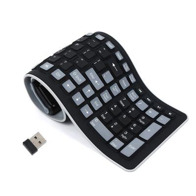 China External Wireless Keyboard Silicone 107keys 2.4G Standard Wireless Keyboard USB Receiver For Laptops Waterproof USB Receiver Keyboard for sale